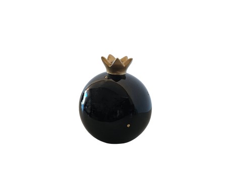 LUCKY CHARM 2025 XMAS ΡΟΔΙ 11x11x13cm POLYRESIN ΜΑΥΡΟ ΧΡΥΣΟ