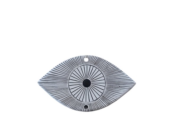 LUCKY CHARM 2025 XMAS ΜΑΤΙ 9x1x9cm POLYRESIN ΜΑΥΡΟ ΛΕΥΚΟ