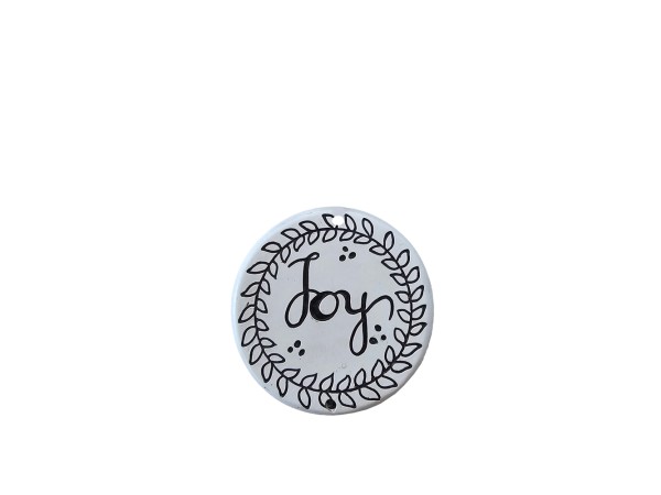 LUCKY CHARM 2025 XMAS JOY 9x1x9cm POLYRESIN ΜΑΥΡΟ ΛΕΥΚΟ