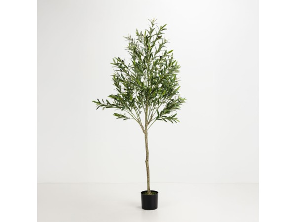 OLIVE TREE ΔΕΝΤΡΟ ΤΕΧΝΗΤΟ ΣΕ ΓΛΑΣΤΡΑ 180cm ΥΦΑΣΜΑ ΠΡΑΣΙΝΟ PVC