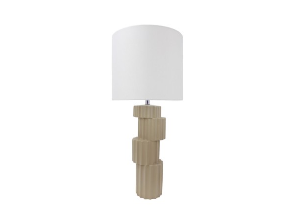 OLES ΦΩΤΙΣΤΙΚΟ ΕΠΙΤΡΑΠΕΖΙΟ 72cm POLYRESIN ΜΠΕΖ ΛΙΝΟ ΛΕΥΚΟ