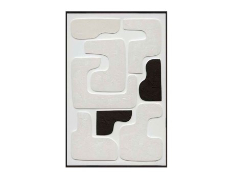 RENVO ΠΙΝΑΚΑΣ ΔΙΑΚΟΣΜΗΣΗΣ 80x120x5cm ΚΑΜΒΑΣ ΛΕΥΚΟ ΜΑΥΡΟ ΞΥΛΟ ΜΑΥΡΟ