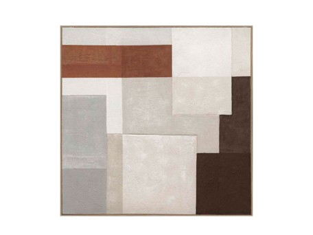 RAGNA SQUARE ΠΙΝΑΚΑΣ ΔΙΑΚΟΣΜΗΣΗΣ 100x100x5cm ΚΑΜΒΑΣ ΠΟΛΥΧΡΩΜΟ ΞΥΛΟ ΦΥΣΙΚΟ