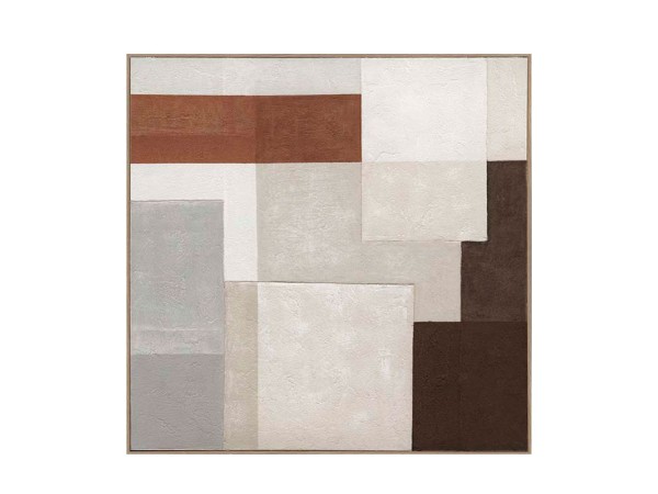 RAGNA SQUARE ΠΙΝΑΚΑΣ ΔΙΑΚΟΣΜΗΣΗΣ 100x100x5cm ΚΑΜΒΑΣ ΠΟΛΥΧΡΩΜΟ ΞΥΛΟ ΦΥΣΙΚΟ