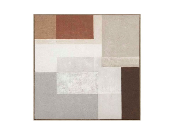 RAGNA SQUARE ΠΙΝΑΚΑΣ ΔΙΑΚΟΣΜΗΣΗΣ 100x100x5cm ΚΑΜΒΑΣ ΠΟΛΥΧΡΩΜΟ ΞΥΛΟ ΦΥΣΙΚΟ