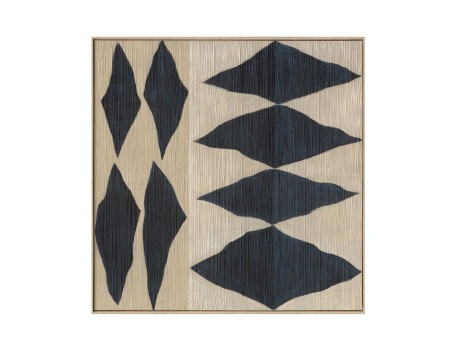 SHAYE ΠΙΝΑΚΑΣ ΔΙΑΚΟΣΜΗΣΗΣ 100x100x5cm ΚΑΜΒΑΣ ΜΠΕΖ ΜΠΛΕ ΞΥΛΟ ΦΥΣΙΚΟ