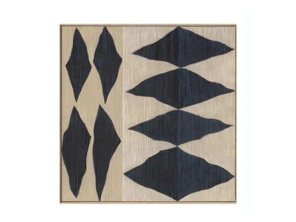 SHAYE ΠΙΝΑΚΑΣ ΔΙΑΚΟΣΜΗΣΗΣ 100x100x5cm ΚΑΜΒΑΣ ΜΠΕΖ ΜΠΛΕ ΞΥΛΟ ΦΥΣΙΚΟ