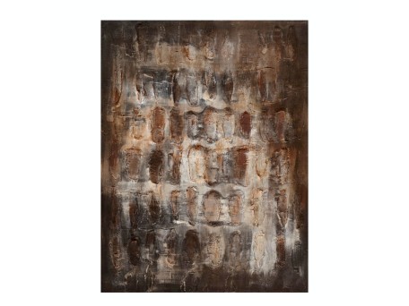 TERRYN EARTH ΠΙΝΑΚΑΣ ΔΙΑΚΟΣΜΗΣΗΣ 90x120x4cm ΚΑΜΒΑΣ ΚΑΦΕ ΜΠΕΖ ΓΚΡΙ ΞΥΛΟ