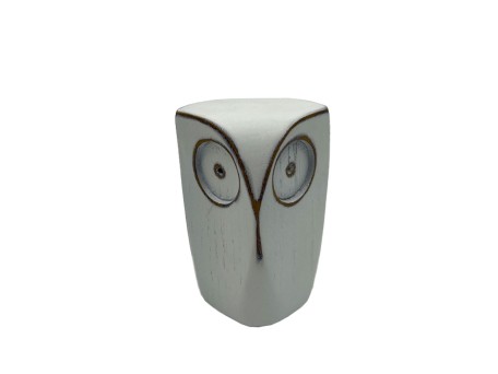OWL S ΔΙΑΚΟΣΜΗΤΙΚΟ ΚΟΥΚΟΥΒΑΓΙΑ 7x7x9cm POLYRESIN ΛΕΥΚΟ
