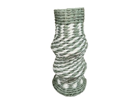 KEA ΒΑΖΟ ΜΕ ΚΑΠΑΚΙ 12x12x35cm PAPER ROPE ΦΥΣΙΚΟ ΛΕΥΚΟ ΜΕΝΤΑ