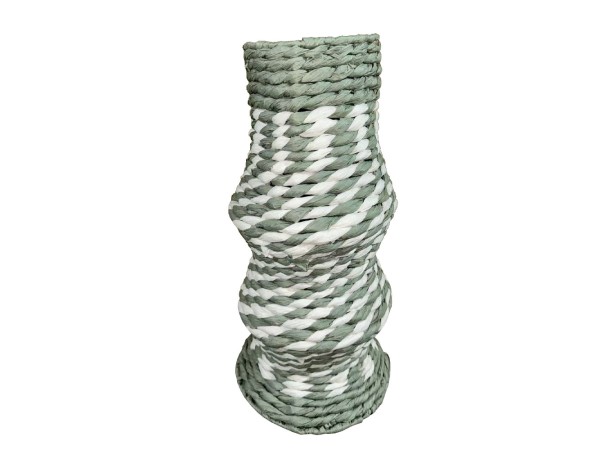 KEA ΒΑΖΟ ΜΕ ΚΑΠΑΚΙ 12x12x35cm PAPER ROPE ΦΥΣΙΚΟ ΛΕΥΚΟ ΜΕΝΤΑ