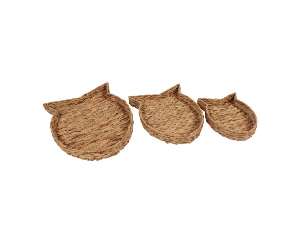 KEA ΔΙΣΚΟΣ SET 3ΤΜΧ 50x38x8cm SEAGRASS ΦΥΣΙΚΟ