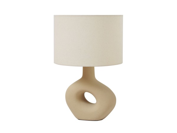 PEBBLE ΦΩΤΙΣΤΙΚΟ ΕΠΙΤΡΑΠΕΖΙΟ 30x30x49cm ΚΕΡΑΜΙΚΟ ΜΠΕΖ ΛΙΝΟ ΜΠΕΖ