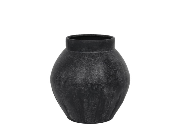 LAVA ΒΑΖΟ 30x30x30cm ΜΕΤΑΛΛΟ ΜΑΥΡΟ