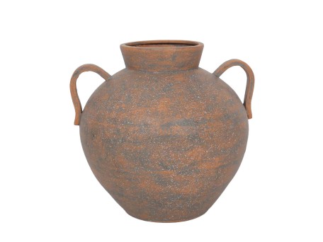 HYDRA ΒΑΖΟ 32x29x30cm ΜΕΤΑΛΛΟ TERRACOTTA ΓΚΡΙ