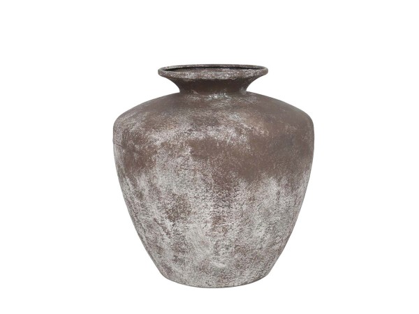 DIROS ΒΑΖΟ 25x25x26cm ΜΕΤΑΛΛΟ ΚΑΦΕ ΛΕΥΚΟ