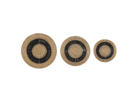 NUBIA ΔΙΑΚΟΣΜΗΤΙΚΟ ΤΟΙΧΟΥ SET 3ΤΜΧ 60x60x5cm ΜΕΤΑΛΛΟ ΜΑΥΡΟ ΦΥΣΙΚΟ ΧΑΡΤΙ