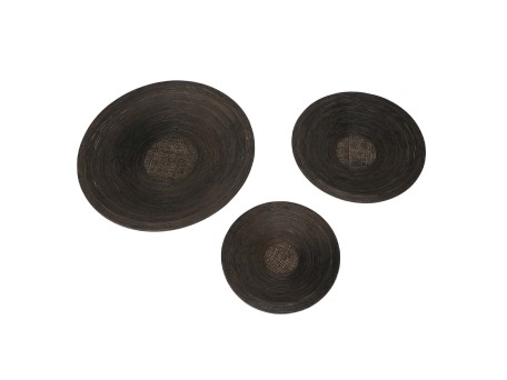 POMPEI ΔΙΑΚΟΣΜΗΤΙΚΟ ΤΟΙΧΟΥ SET 3ΤΜΧ 60x60x9cm ΞΥΛΟ ΚΑΦΕ BAMBOO