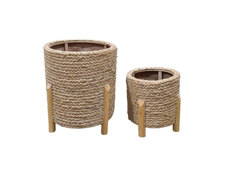 CORDA ΚΑΣΠΩ 30x30x34cm ΞΥΛΟ ΕΛΑΤΟΥ WHITE WASHED ΦΥΣΙΚΟ GRASS