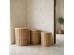 ITHAKI ΚΑΛΑΘΙ ΜΕ ΚΑΠΑΚΙ SET 3ΤΜΧ 51x51x61cm ΞΥΛΟ ΕΛΑΤΟΥ WHITE WASHED ΦΥΣΙΚΟ ΔΕΡΜΑ