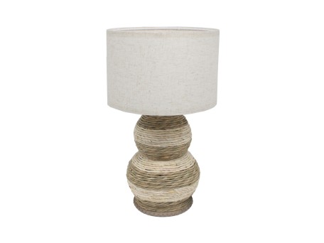 SIKINOS ΦΩΤΙΣΤΙΚΟ ΕΠΙΤΡΑΠΕΖΙΟ 30x30x52cm ΣΧΟΙΝΙ ΦΥΣΙΚΟ ΥΦΑΣΜΑ ΜΠΕΖ