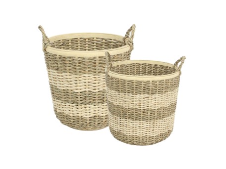 SIKINOS ΚΑΛΑΘΙ 35x35x43cm ΣΧΟΙΝΙ ΦΥΣΙΚΟ ΜΠΕΖ BAMBOO