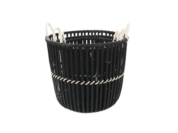 NUBIA ΚΑΛΑΘΙ SET 3ΤΜΧ 37x37x33cm BAMBOO ΜΑΥΡΟ ΦΥΣΙΚΟ ΣΧΟΙΝΙ