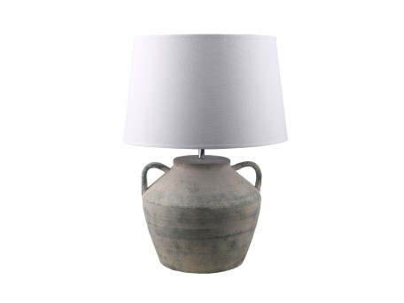 DILOS ΦΩΤΙΣΤΙΚΟ ΕΠΙΤΡΑΠΕΖΙΟ 34x34x62cm ΚΕΡΑΜΙΚΟ ΓΚΡΙ ΛΙΝΟ ΛΕΥΚΟ