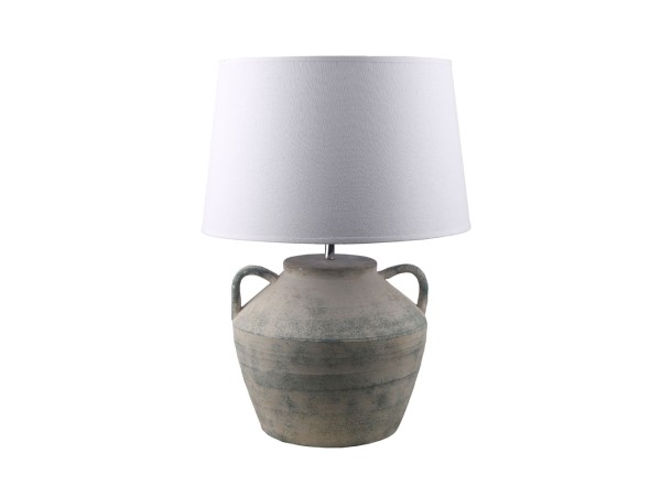 DILOS ΦΩΤΙΣΤΙΚΟ ΕΠΙΤΡΑΠΕΖΙΟ 34x34x62cm ΚΕΡΑΜΙΚΟ ΓΚΡΙ ΛΙΝΟ ΛΕΥΚΟ