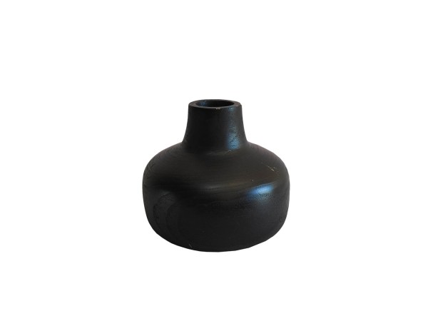 NUBIA ΒΑΖΟ 22x22x20cm ΞΥΛΟ ΜΑΥΡΟ