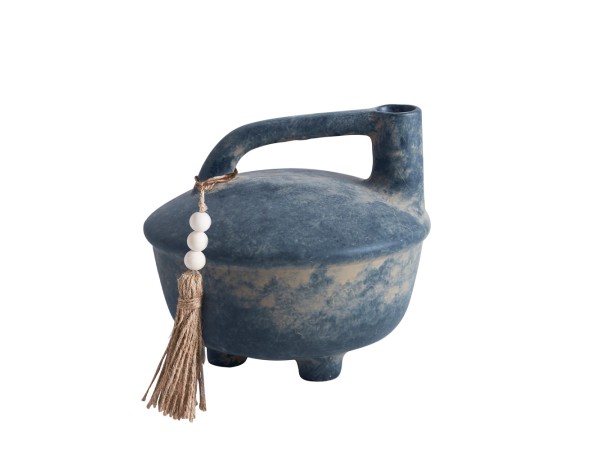 FENDRA ΒΑΖΟ 18x17x16cm ΚΕΡΑΜΙΚΟ ΑΝΘΡΑΚΙ ΜΠΕΖ