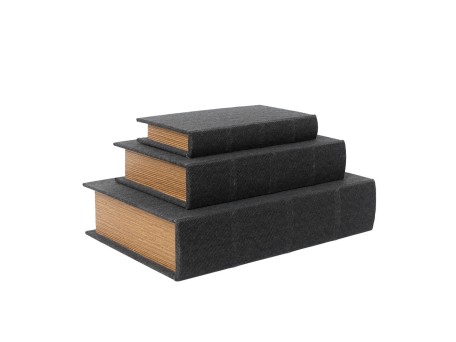 BOOKS ΔΙΑΚΟΣΜΗΤΙΚΟ ΒΙΒΛΙΑ SET 3ΤΜΧ 33x22x7cm MDF ΓΚΡΙ ΣΚΟΥΡΟ ΜΠΕΖ