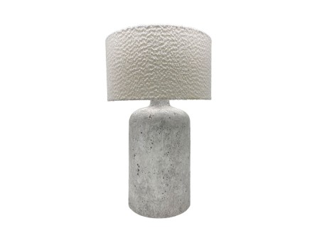 MORTAR ΦΩΤΙΣΤΙΚΟ ΕΠΙΤΡΑΠΕΖΙΟ 22x22x66cm ΚΕΡΑΜΙΚΟ ΓΚΡΙ ΛΙΝΟ ΛΕΥΚΟ