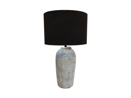 MARBUK ΦΩΤΙΣΤΙΚΟ ΕΠΙΤΡΑΠΕΖΙΟ 17x17x60cm ΚΕΡΑΜΙΚΟ ΓΚΡΙ ΥΦΑΣΜΑ ΜΑΥΡΟ