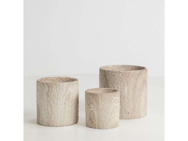 PUMOR ΚΑΣΠΩ ΣΕΤ 3ΤΜΧ 18x18x18cm ΚΕΡΑΜΙΚΟ ΜΠΕΖ ΛΕΥΚΟ