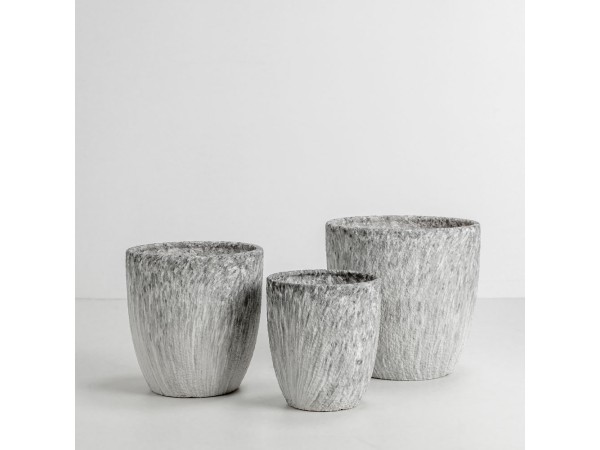 VINSON ΓΛΑΣΤΡΑ ΣΕΤ 3ΤΜΧ 30x30x31cm ΚΕΡΑΜΙΚΟ ΓΚΡΙ ΛΕΥΚΟ VINSON ΓΛΑΣΤΡΑ ΣΕΤ 3ΤΜΧ 30x30x31cm ΚΕΡΑΜΙΚΟ ΓΚΡΙ ΛΕΥΚΟ