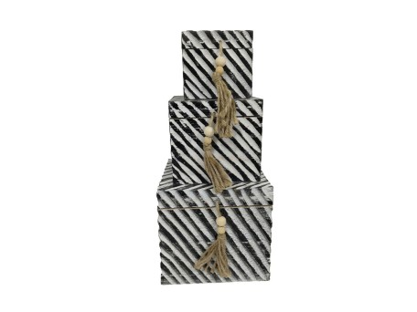 RONAN ΚΟΥΤΙ ΑΠΟΘΗΚΕΥΣΗΣ ΣΕΤ 3ΤΜΧ 22x22x20cm ΞΥΛΟ ΚΑΦΕ ΜΠΕΖ