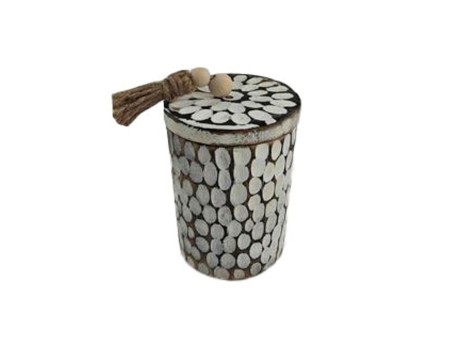 AMAR ΚΟΥΤΙ ΑΠΟΘΗΚΕΥΣΗΣ 11x11x16cm ΞΥΛΟ ΚΑΦΕ ΛΕΥΚΟ