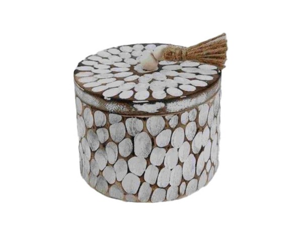 AMAR ΚΟΥΤΙ ΑΠΟΘΗΚΕΥΣΗΣ 16x16x12cm ΞΥΛΟ ΚΑΦΕ ΛΕΥΚΟ