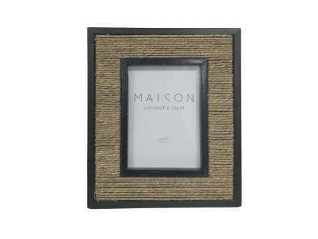 JUNO ΚΟΡΝΙΖΑ 29x25x2cm SEAGRASS ΦΥΣΙΚΟ ΜΑΥΡΟ ΓΥΑΛΙ