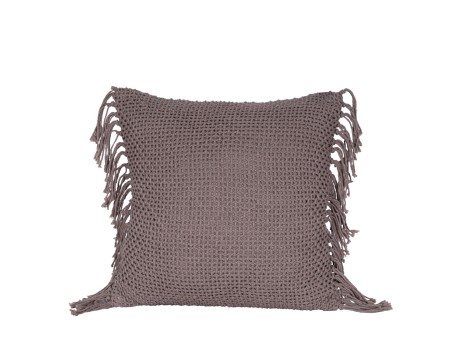 ARNAV ΔΙΑΚΟΣΜΗΤΙΚΟ ΜΑΞΙΛΑΡΙ 45x45cm ΥΦΑΣΜΑ ΓΚΡΙ ΣΚΟΥΡΟ POLYESTER