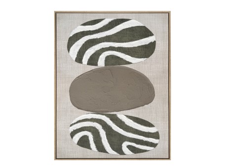 SLATE B ΠΙΝΑΚΑΣ ΔΙΑΚΟΣΜΗΤΙΚΟΣ ΜΕ ΚΟΡΝΙΖΑ 75x100x4cm ΚΑΜΒΑΣ ΛΑΔΙ ΜΠΕΖ ΛΕΥΚΟ PS