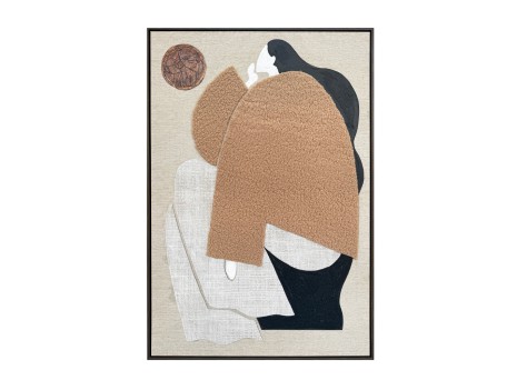 AMIT A ΠΙΝΑΚΑΣ ΔΙΑΚΟΣΜΗΤΙΚΟΣ ΜΕ ΚΟΡΝΙΖΑ 80x120x4cm ΚΑΜΒΑΣ ΜΠΕΖ ΛΕΥΚΟ ΜΑΥΡΟ PS