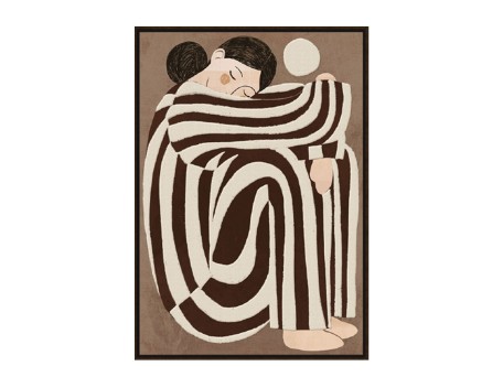 ABBI B ΠΙΝΑΚΑΣ ΔΙΑΚΟΣΜΗΤΙΚΟΣ ΜΕ ΚΟΡΝΙΖΑ 80x120x4cm ΚΑΜΒΑΣ ΜΠΕΖ ΚΑΦΕ PS