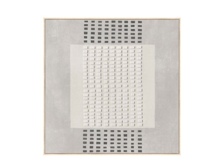 FRAMED DREAM ΠΙΝΑΚΑΣ ΔΙΑΚΟΣΜΗΤΙΚΟΣ ΜΕ ΚΟΡΝΙΖΑ 80x80x4cm ΚΑΜΒΑΣ ΓΚΡΙ ΑΝΟΙΧΤΟ ΜΠΕΖ ΞΥΛΟ