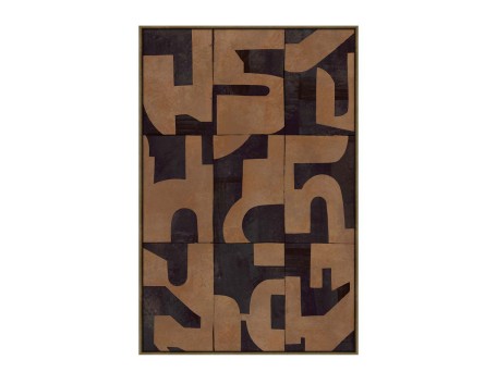 ABSTRACT SHAPE ΠΙΝΑΚΑΣ ΔΙΑΚΟΣΜΗΤΙΚΟΣ ΜΕ ΚΟΡΝΙΖΑ 80x120x4cm ΚΑΜΒΑΣ ΚΑΦΕ PP