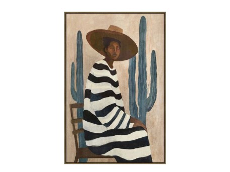 DESERT BLOOM ΠΙΝΑΚΑΣ ΔΙΑΚΟΣΜΗΤΙΚΟΣ ΜΕ ΚΟΡΝΙΖΑ 80x120x4cm ΚΑΜΒΑΣ ΚΑΦΕ ΜΠΕΖ PP