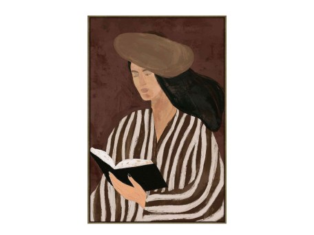 LITERARY CALM ΠΙΝΑΚΑΣ ΔΙΑΚΟΣΜΗΤΙΚΟΣ ΜΕ ΚΟΡΝΙΖΑ 80x120x4cm ΚΑΜΒΑΣ ΚΑΦΕ PP