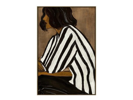 STILL BEAUTY ΠΙΝΑΚΑΣ ΔΙΑΚΟΣΜΗΤΙΚΟΣ ΜΕ ΚΟΡΝΙΖΑ 80x120x4cm ΚΑΜΒΑΣ ΚΑΦΕ ΜΑΥΡΟ PP