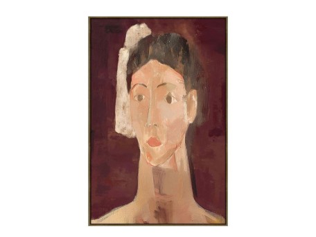 ETERNAL GAZE ΠΙΝΑΚΑΣ ΔΙΑΚΟΣΜΗΤΙΚΟΣ ΜΕ ΚΟΡΝΙΖΑ 80x120x4cm ΚΑΜΒΑΣ ΜΠΟΡΝΤΩ ΜΠΕΖ PP